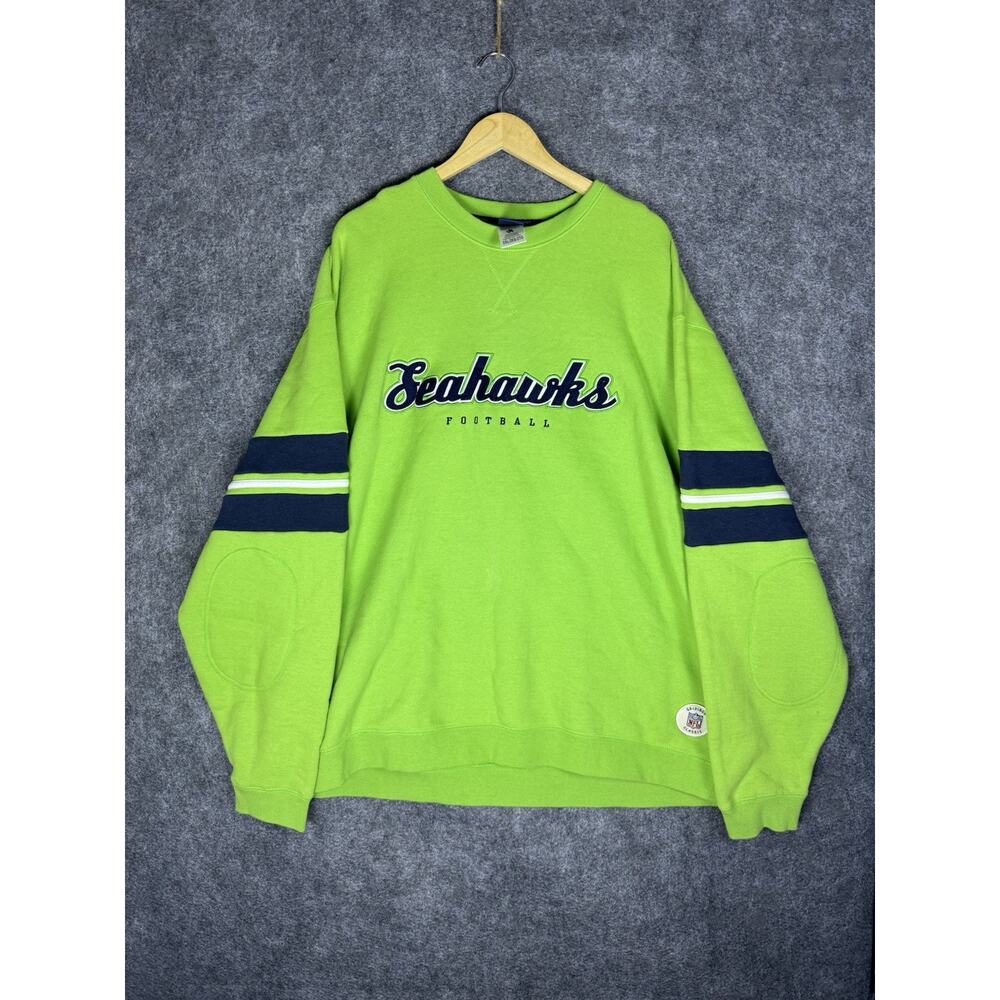 Reebok NFL Seattle Seahawks Sweatshirt Crewneck Mens 2XL Green Football NWT